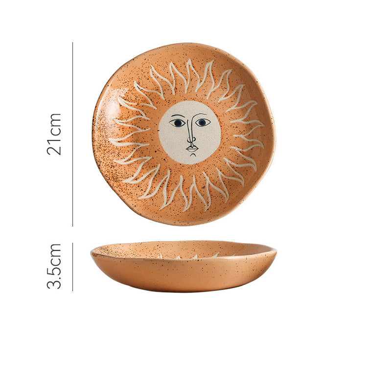 Japanese Retro Coarse Ceramic Western Plate