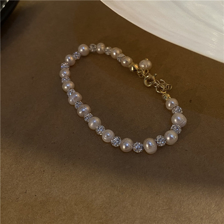 Freshwater Pearl Bracelet Laser Flash Interval Pearl Bracelet Adjustable