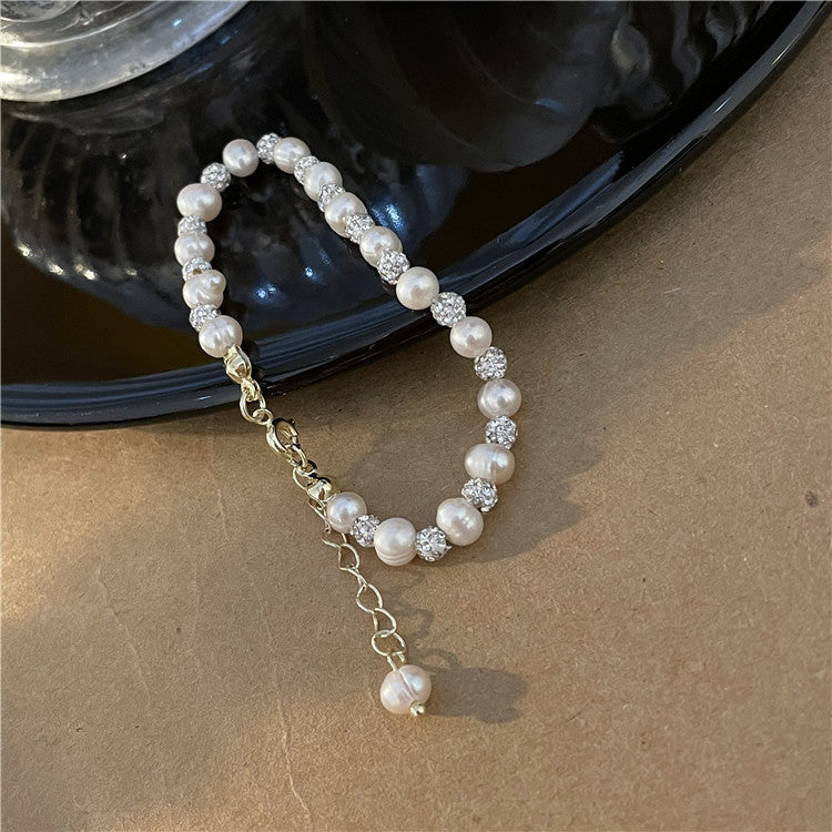 Freshwater Pearl Bracelet Laser Flash Interval Pearl Bracelet Adjustable