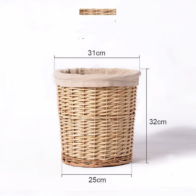 Woven Round Laundry Hamper Storage With Lid