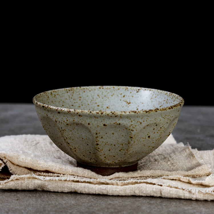 Japanese Handmade Stoneware Rice Bowl Nostalgic Retro