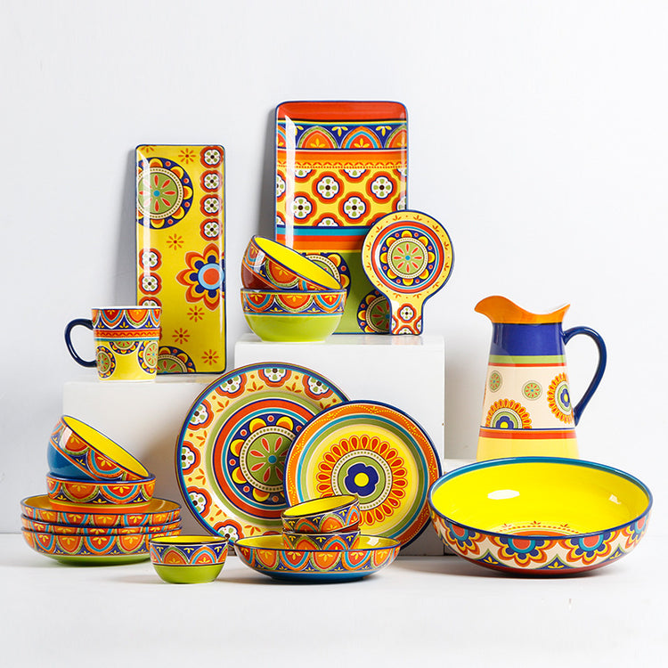 Ceramic Salad Pots And Bowls Hand-painted Western Dishes