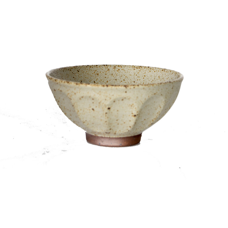 Japanese Handmade Stoneware Rice Bowl Nostalgic Retro