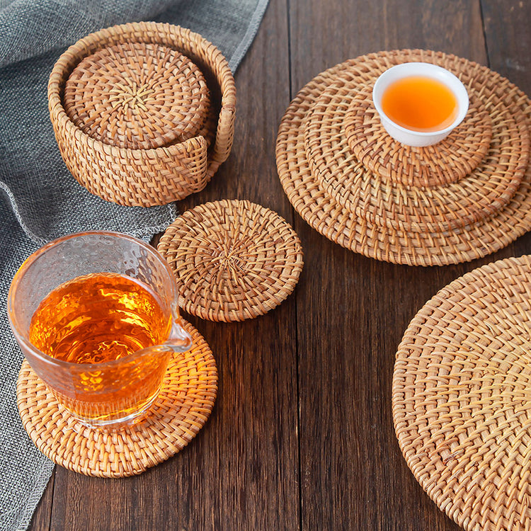 Rattan Anti-scald Tea Set Coffee Table Mat