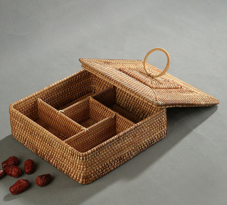 Rattan Storage With Multiple Compartments