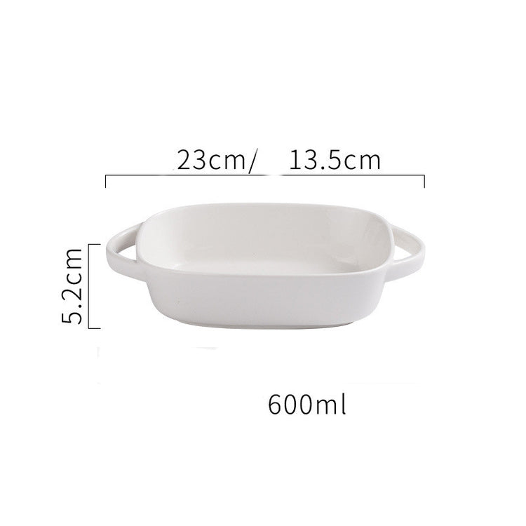 Ceramic Creative Binaural Rectangular Bakeware Tableware