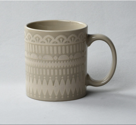 Vintage Embossed Home Breakfast Ceramic Mug