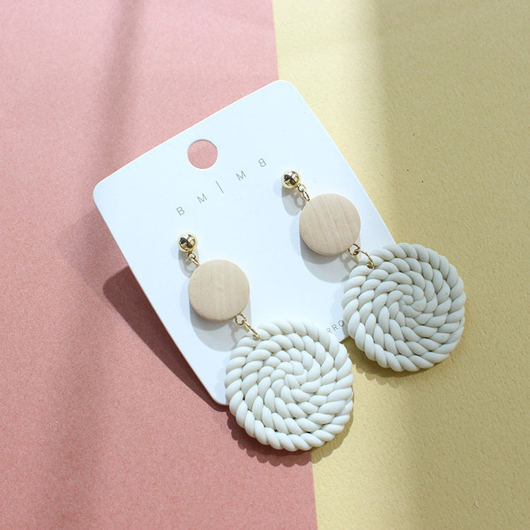 Soft Ceramic Green Twist Earrings Clay