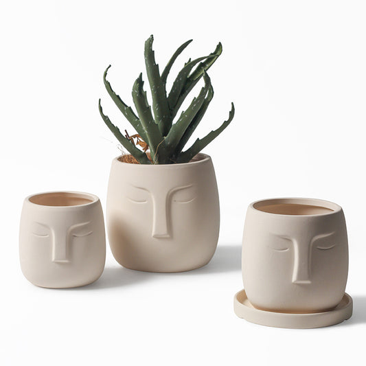 DIY Hand Painted Creative Breathable Pot Succulent Ceramic Flower Pot