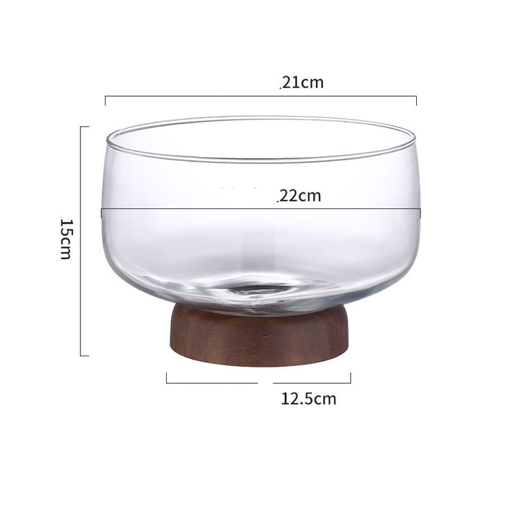 Fruit Plate Living Room Home Glass Coffee Table Tall Candy Bowl