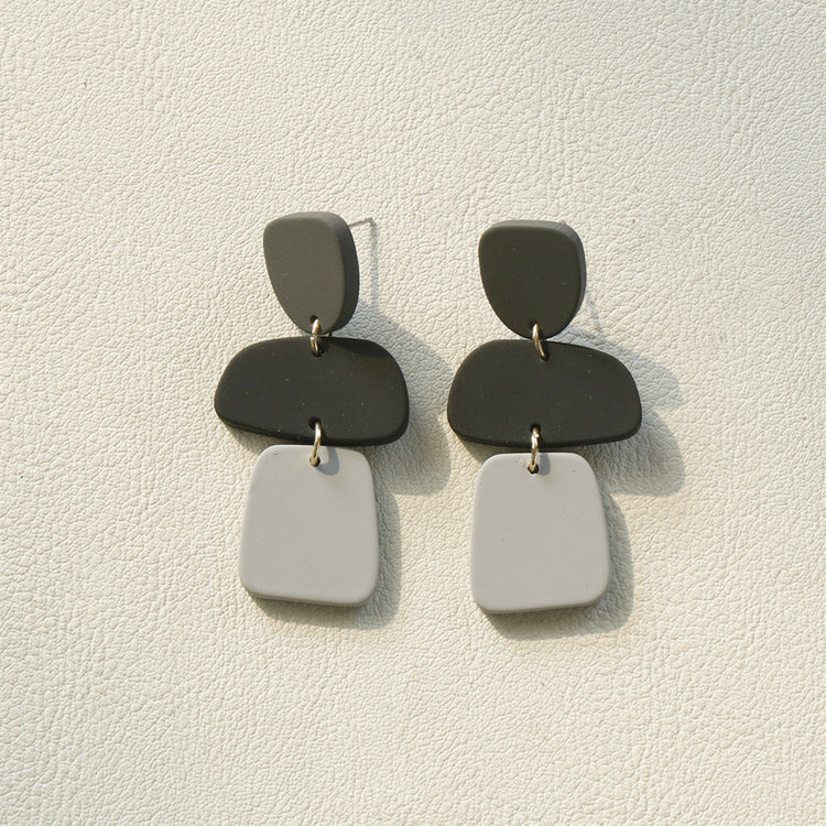 Ladies Fashion Clay Textured Acrylic Earrings