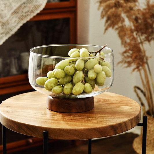 Fruit Plate Living Room Home Glass Coffee Table Tall Candy Bowl