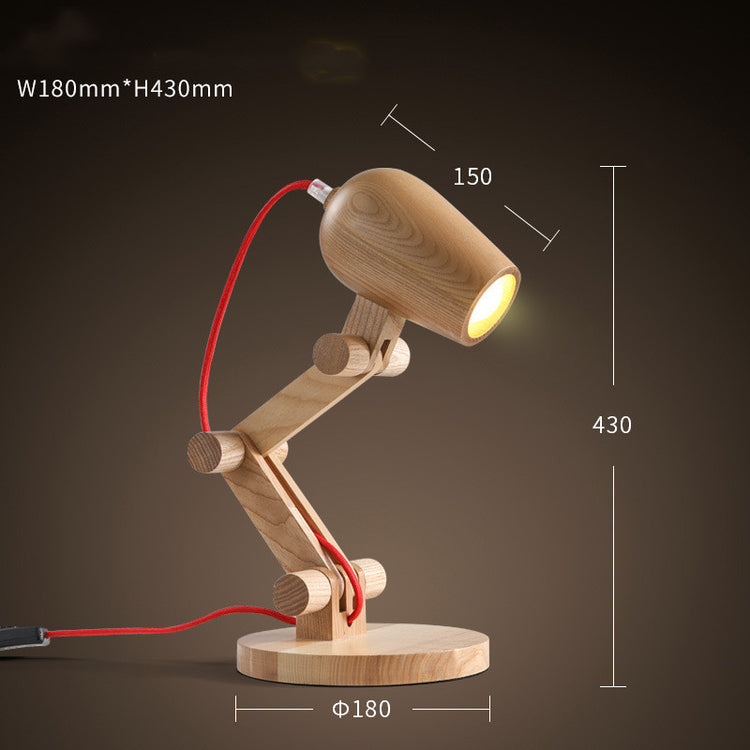 Nordic Original Wooden Table Lamp Simple And Creative Lifting Adjustment