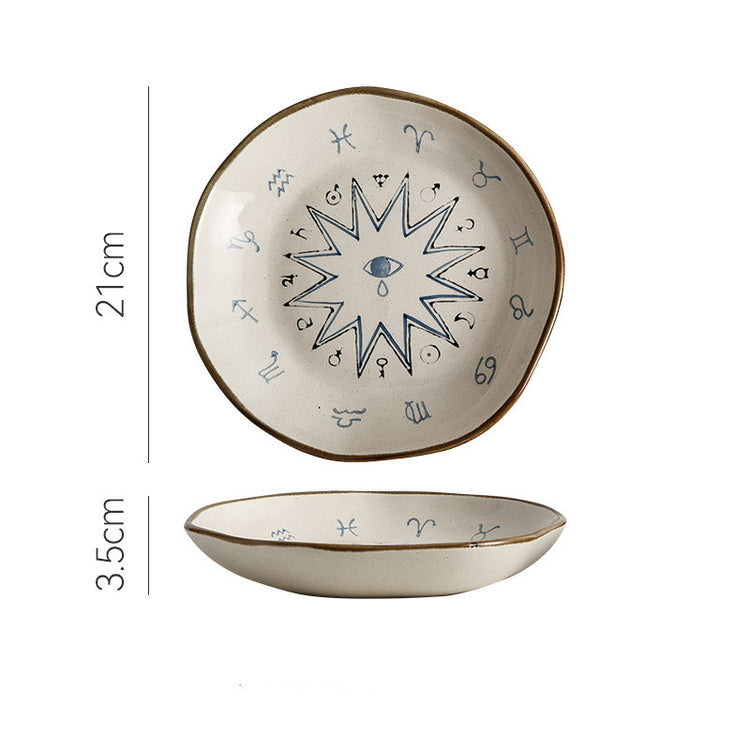 Japanese Retro Coarse Ceramic Western Plate