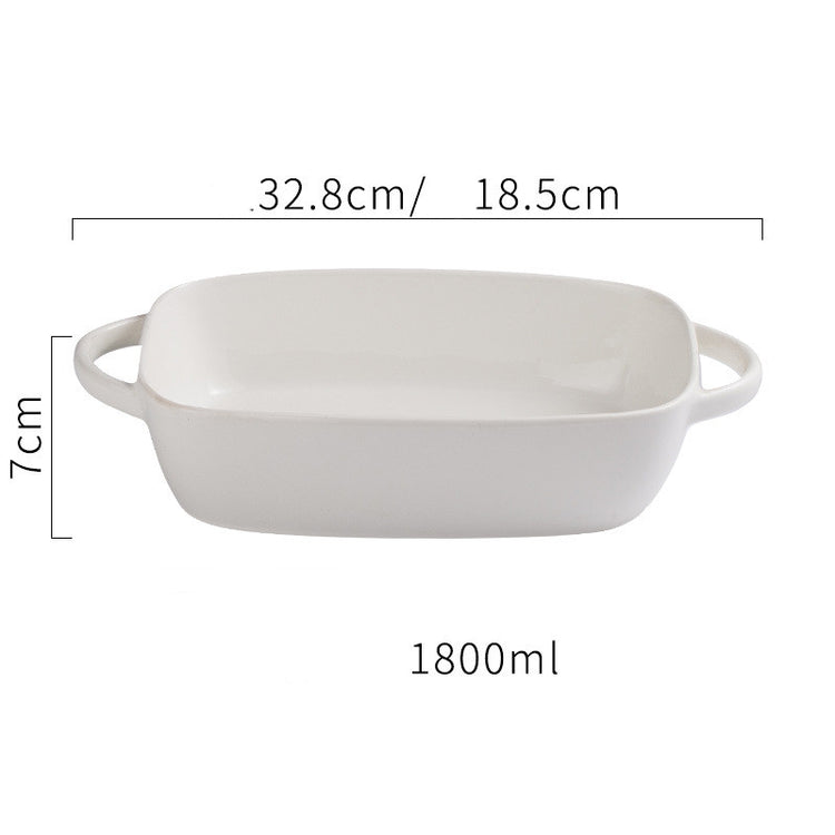 Ceramic Creative Binaural Rectangular Bakeware Tableware