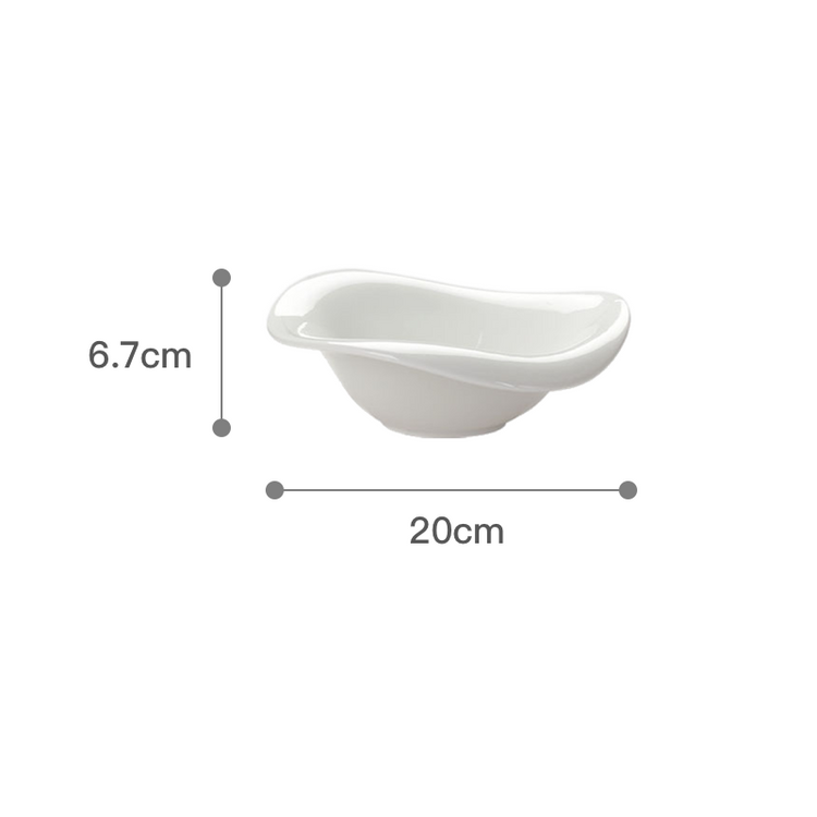 French Roll Edge Bowl New Bone China Shaped Dinner Plate