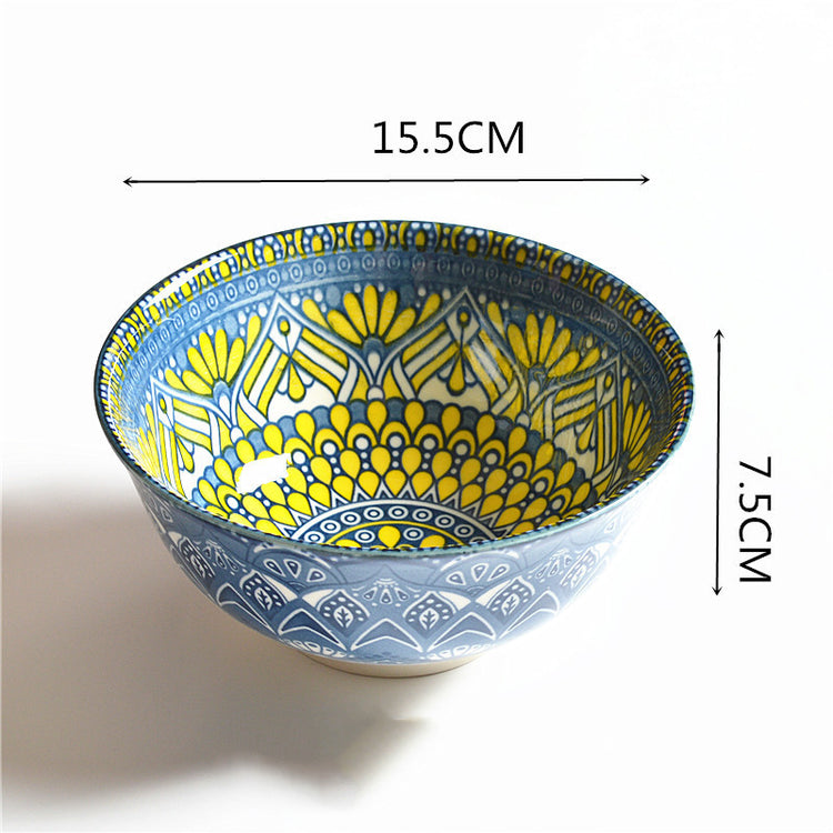 Household Japanese Underglaze Ceramic Rice Bowl