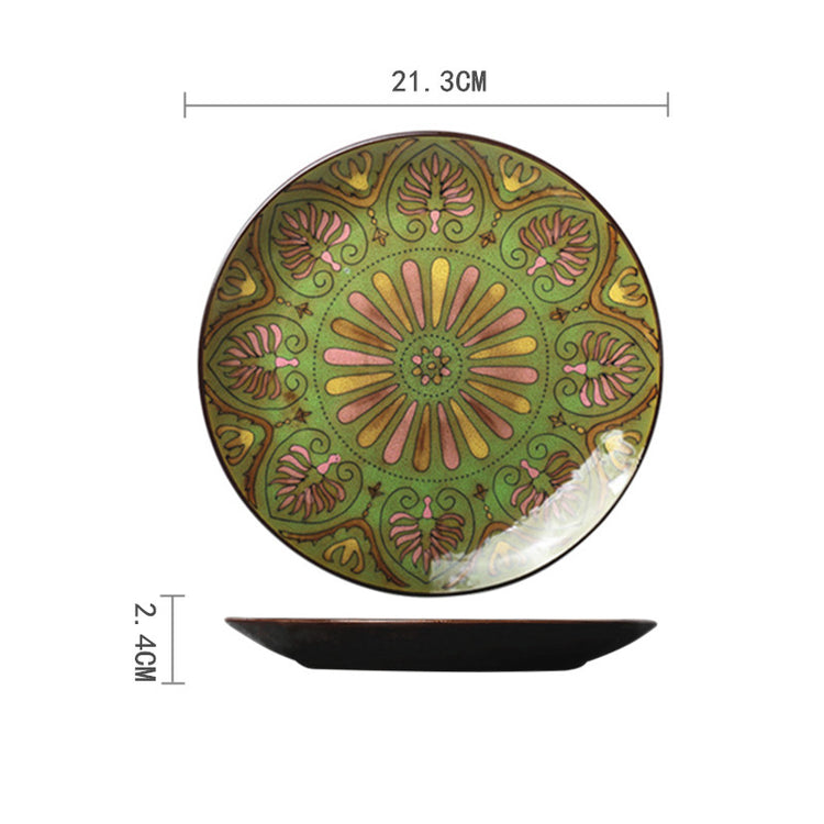 Ceramic Plate Household Tableware Round Flat