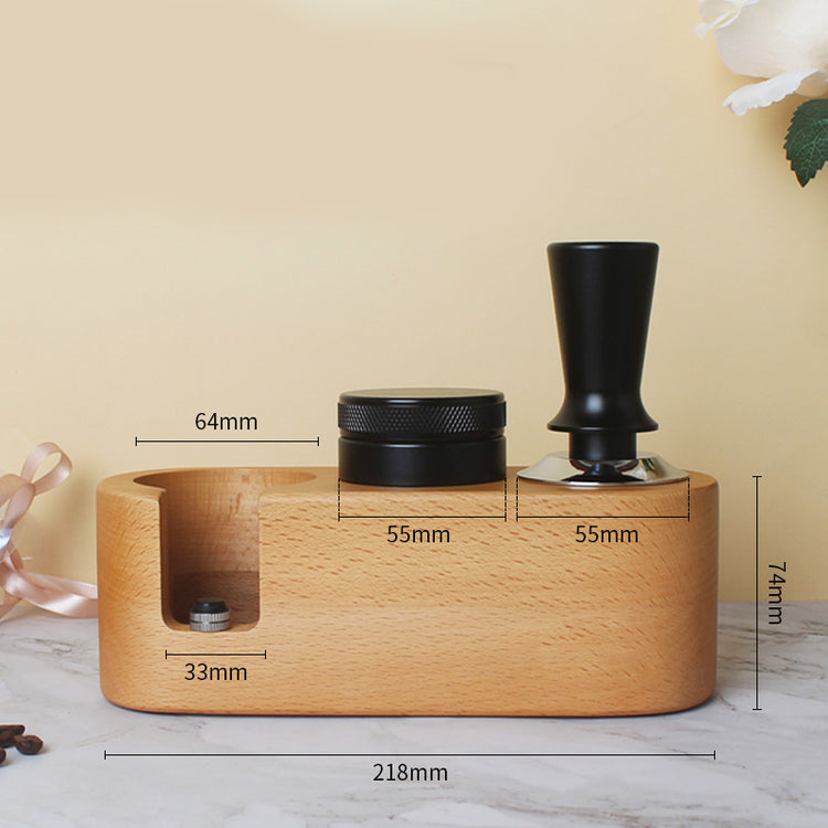 Household Simple Wooden Coffee Powder Seat Set