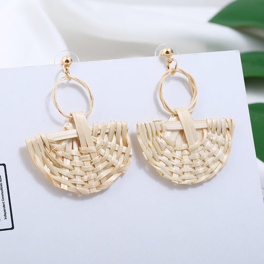 Multi-layer Resin Rattan Braided Earrings