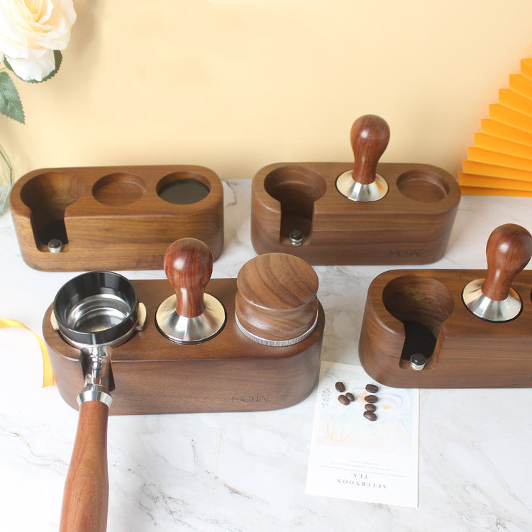 Household Simple Wooden Coffee Powder Seat Set