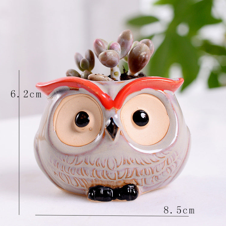 Stylish Owl Ceramic Mini Succulent Planter