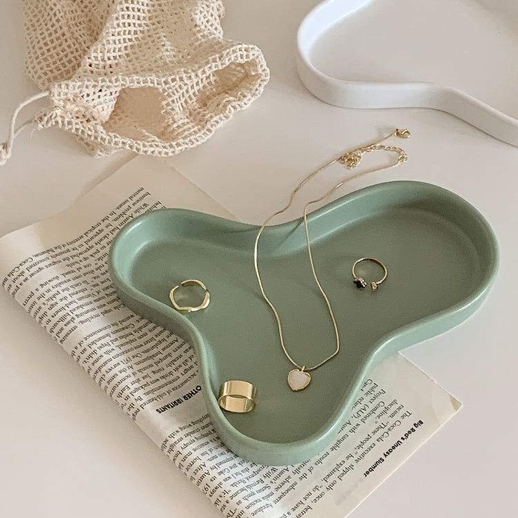 Ins Style Irregular Ceramic Plate Nordic Jewelry Tray