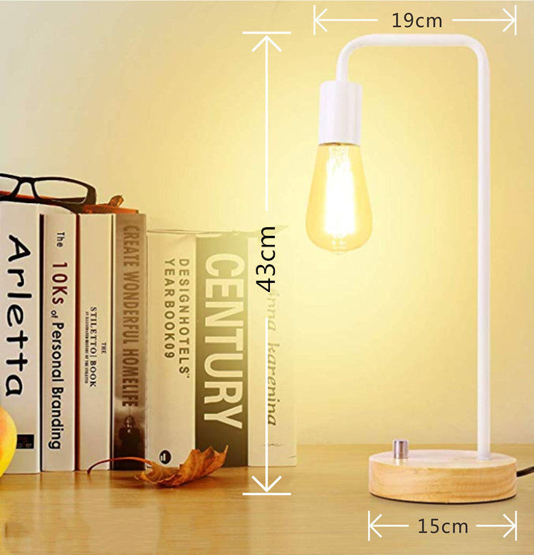 Creative Simple Modern Iron Table Lamp Warm And Romantic Solid Wood Dimmable