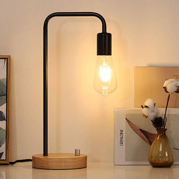 Creative Simple Modern Iron Table Lamp Warm And Romantic Solid Wood Dimmable