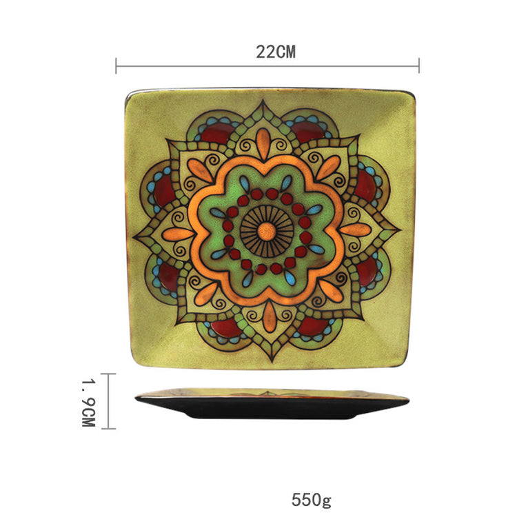 Ceramic Plate Household Tableware Round Flat